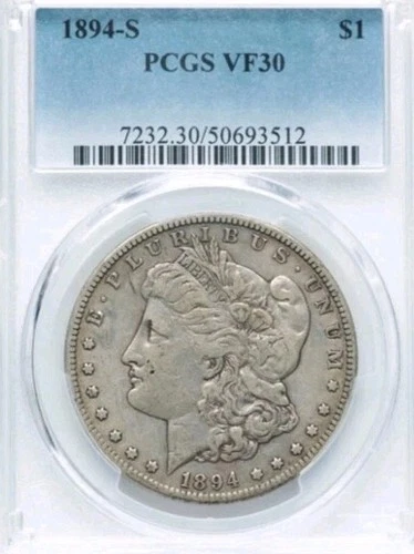 1894 S Morgan Silver Dollar PCGS VF 30 Better Date