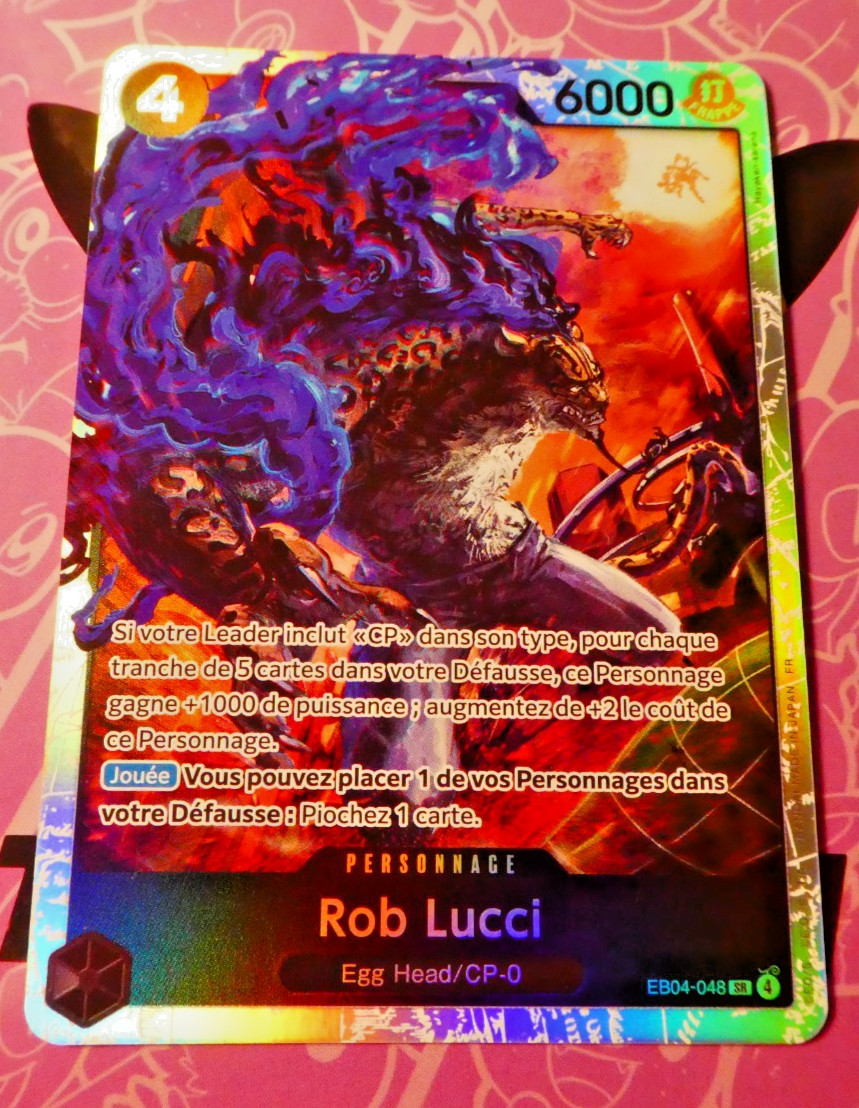 One Piece Card Game Carte Holo Rob Lucci EB04-048 FR NM
