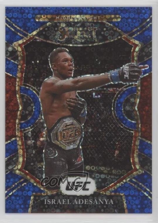 2021 Panini Select UFC Concourse Blue Disco Prizm 36/99 Israel Adesanya #64 5j8