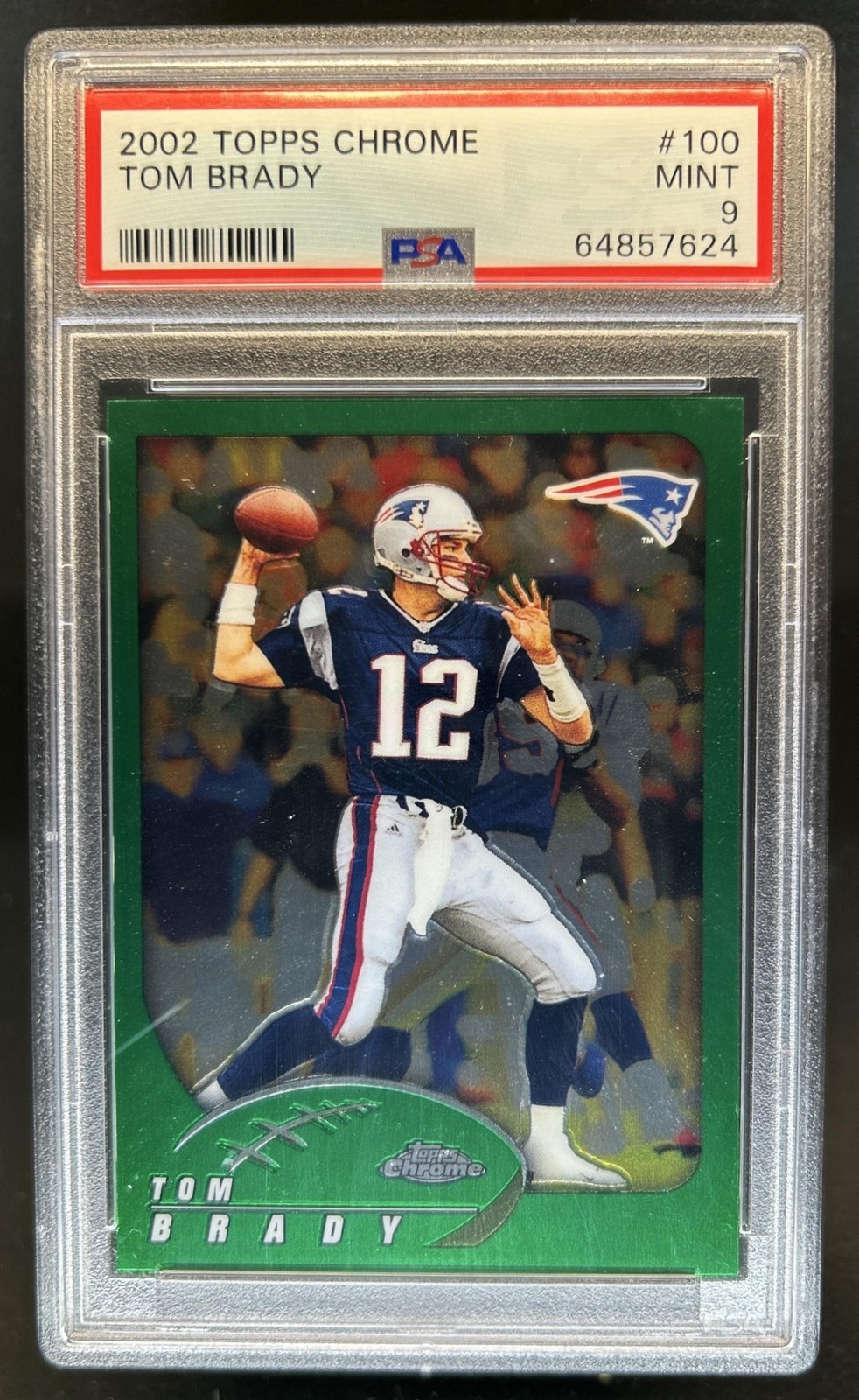 2002 Topps Chrome Tom Brady #100 Patriots PSA 9
