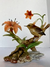 1993 Masterpiece Porcelain By Homco **Field Wren Birds ** Of The Season Figurine