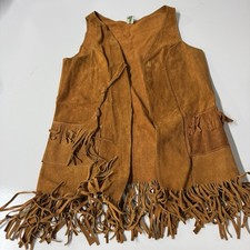 VTG 70s Darjon California Suede Fringe Vest Boho Hippie Western Cowgirl Med Lg