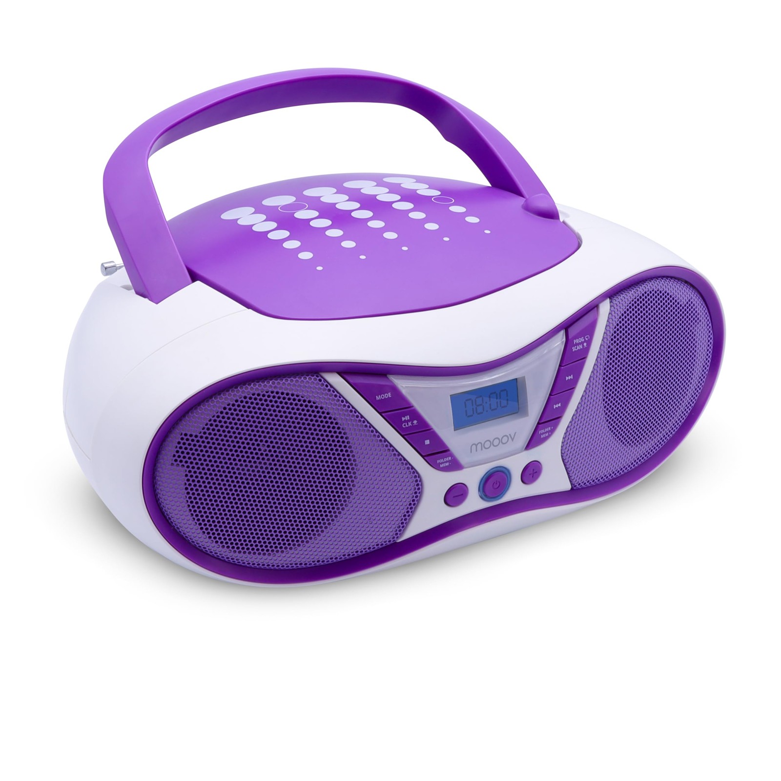 Lecteur CD portable Pop Purple compatible CD-R pour réécouter vos disques gravés