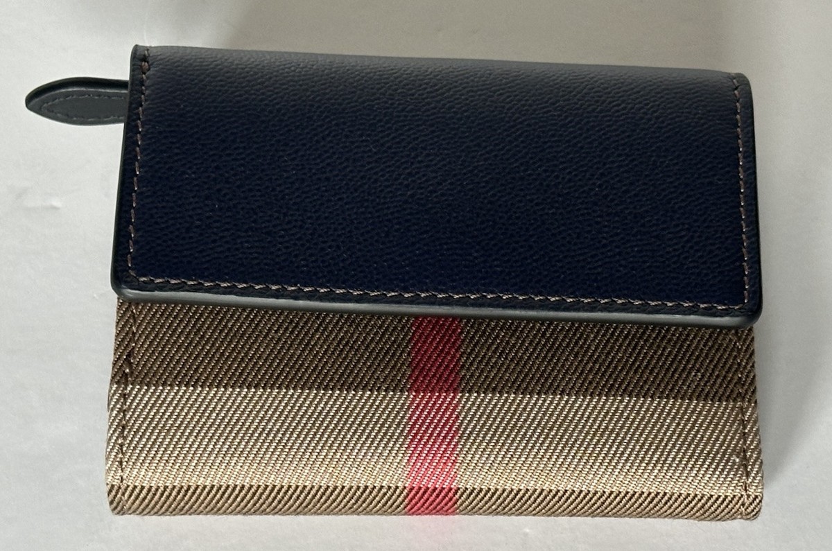 小物 BURBERRY BLUE LABEL check long wallet Burberry Lancaster Check Dark Canvas Blue Small Envelop