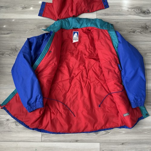 Vintage Sierra Designs Mens Down Parka Jacket Blue Hooded Coat Size Large *Read* - Picture 9 of 16