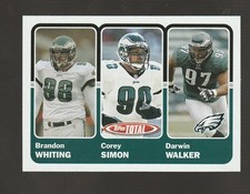 2003 Topps #354 Brandon Whiting / Corey Simon / Darwin Walker card