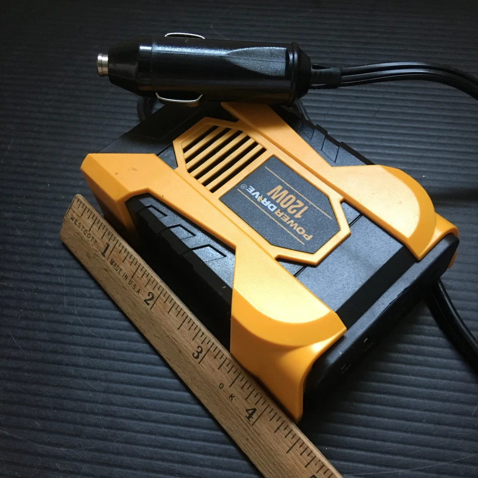 PowerDrive PD120 120W Car Charger Inverter ( AC, 2.4A USB and 3A USB-C) - Image 3 of 3
