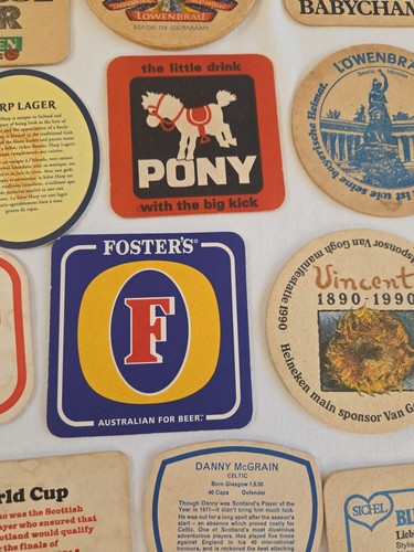 VTG Lot of 50 German & Domestic Beer Coasters Old Style Advertising 1970's 80's - Picture 19 of 24