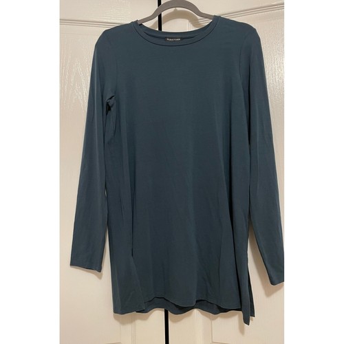 Eileen Fisher Tunika Oberteil Damen S Petite Rundhals Langarm dehnbar dunkelblau