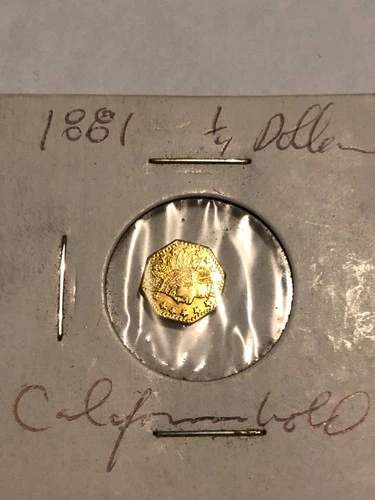 1881 California Gold Indian Head  1/4 dollar Token/Coin: Wreath on back