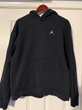 Nike Air Jordan Men  s Large Brooklynn Fleece Black Pullover Hoodie Sweatshirt