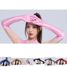 Smooth Shiny Elastic Long Gloves Stylish Women's Nightclub Accessories