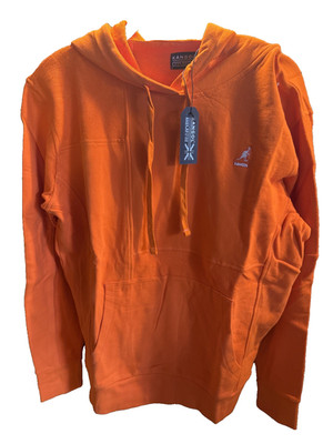 Men's Kangol Orange Long Sleeve Hoodie Sweatshirt Hooded Casual Pullover Sz L*