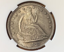 1872-CC Seated Liberty Silver Half Dollar 50C...