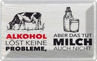 Blechschild 12X18 Cm Alkohol LöSt Keine Probleme Spruch Zitat Deko Geschenk Meta