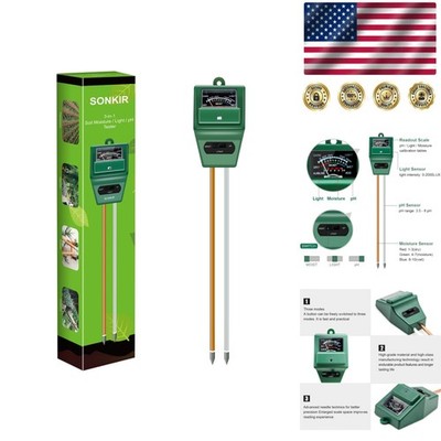 Sturdy 3-in-1 Soil Tester: pH, Moisture & Sunlight Meter for Healthy Plants