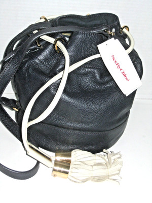 See by Chloe NWT Vicki Navy Leather Bucket Bag $395