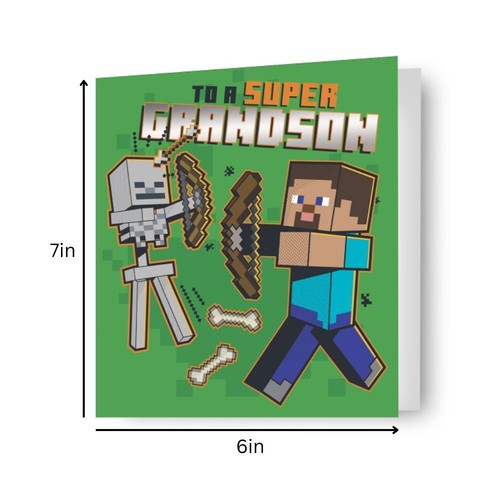 Minecraft Grandson Birthday Card - Picture 2 of 3