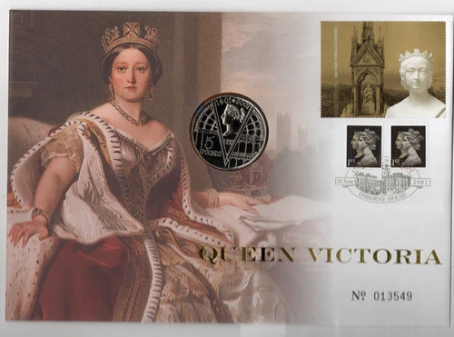 GB 2001 Queen Victoria £5 Coin PNC FDC Osborne House PMK WS46752