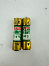 x 2 Fusetron FRN-20 20A 250V Dual Element Time Delay Fuse Lot Buss