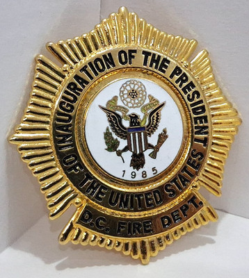 1985 Ronald Reagan Presidential Inauguration D.C. Fire Dept Commemorative Badge