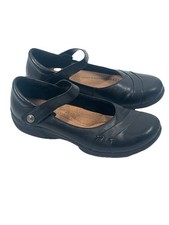 Earth Origins Black Leather Mary Janes Comfort Flats Sz 8.5