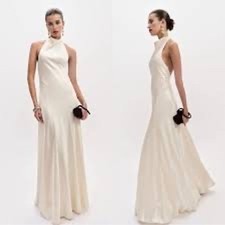 Reformation Roy Satin Maxi Dress Ivory Brand New