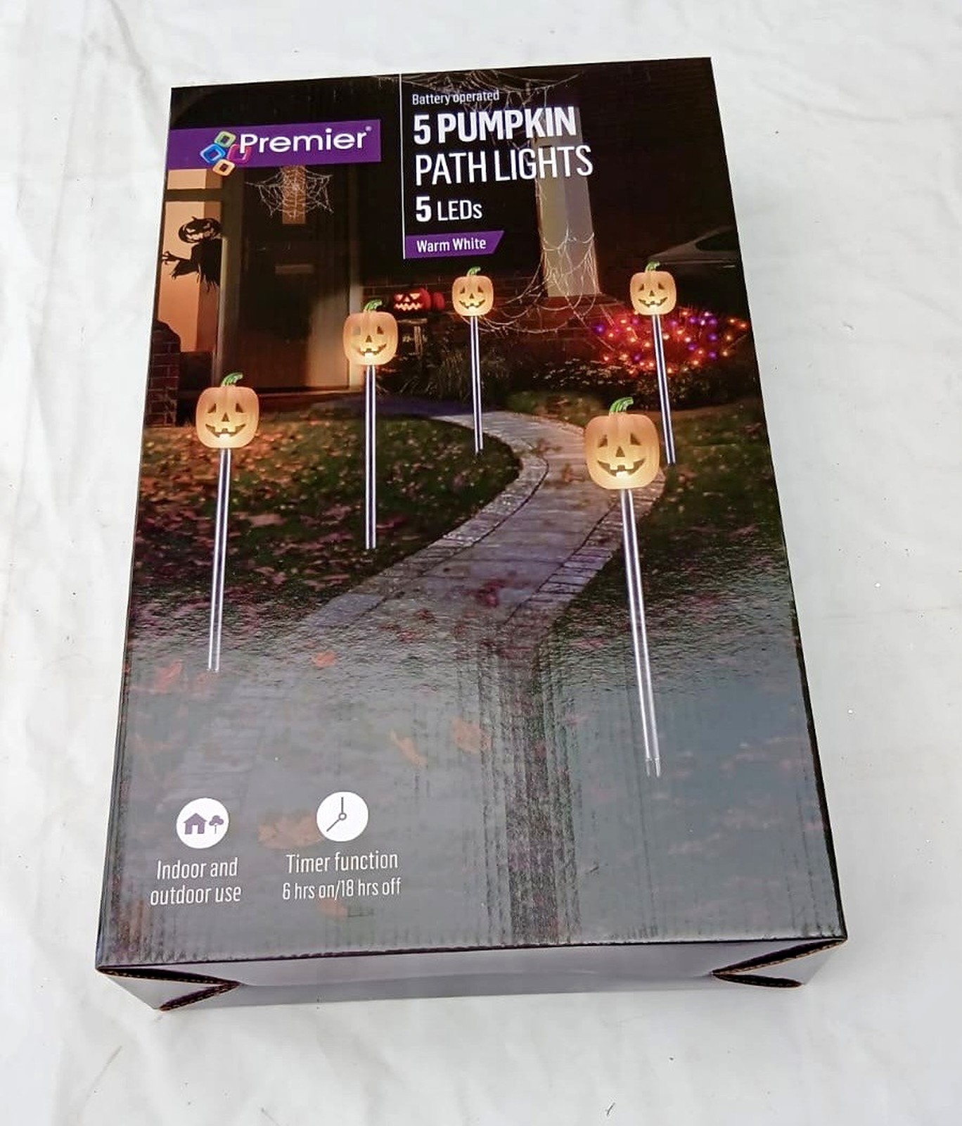 Halloween Pumpkin Path Light Markers Outdoor Garden Decor Set of 5