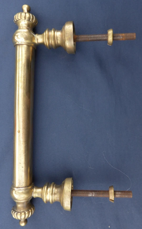 Poignée longue ancienne laiton porte d'entrée longueur 28,5 cm - Photo 4/4