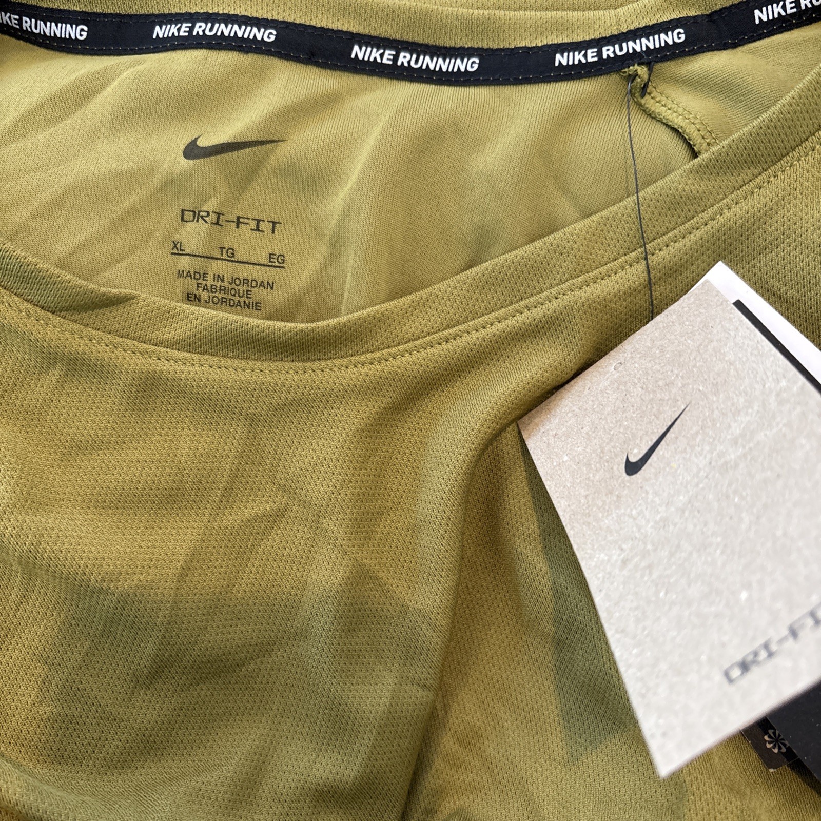 Nike Mens Running Dri-FIT UV Miler Short-Sleeve Shirt - Green Reflect - XL - NWT thumbnail 6