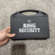 Black Plastic Ring Bearer Box Set with Badge  Earpiece Ring Security Box