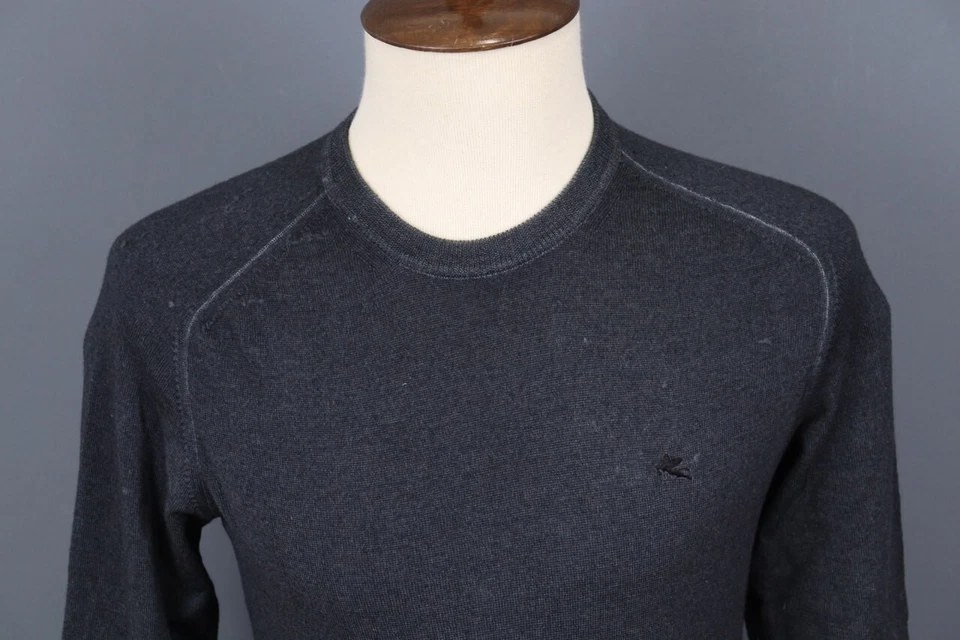 ETRO Milano Gray Crew Neck Woole Knit Pullover Sweater Size M - Image 2 of 4