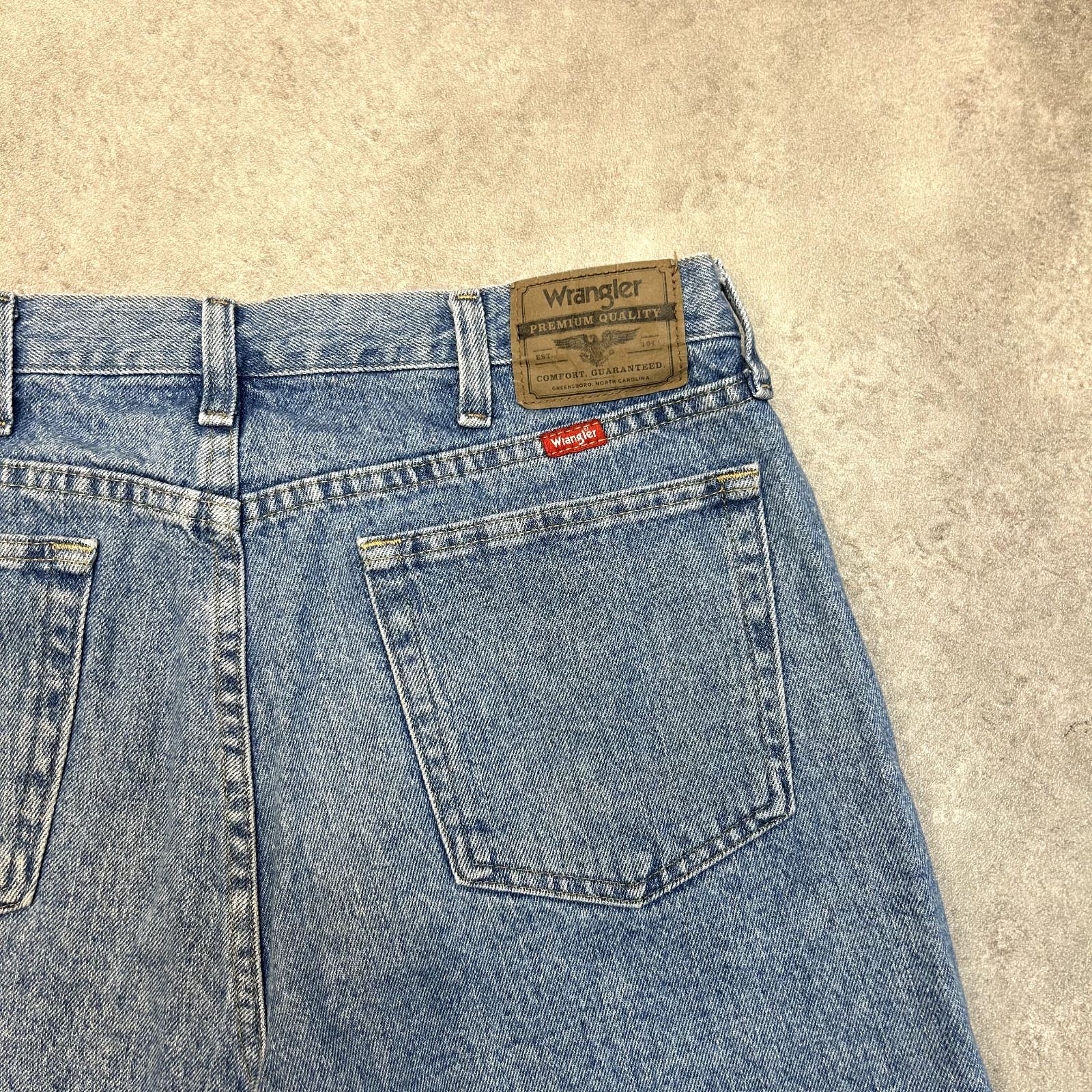 Wrangler Carpenter Shorts Mens Y2K Denim Workwear Vintage Pants, Blue, 34” image 9