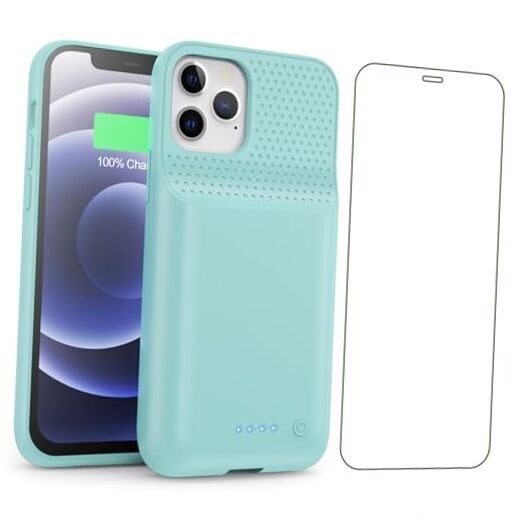 Battery Case for iPhone 12/12Pro, Powerful 10800mAh High Capacity Green