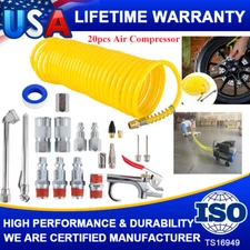 20PC 1/4"NPT AIR COMPRESSOR ACCESSORY KIT INC. CONNECTORS BLOW GUN TYRE INFLATOR