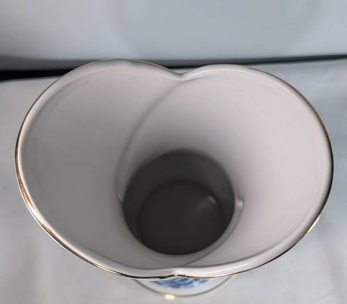 Vaso vintage in ceramica Maryleigh Staffordshire rose bordo oro blu e bianco 8,5" - Foto 11 di 14