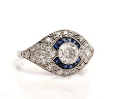 1/2Ct White Round Cut Art Deco Engagement Wedding Ring In 925 Sterling Silver