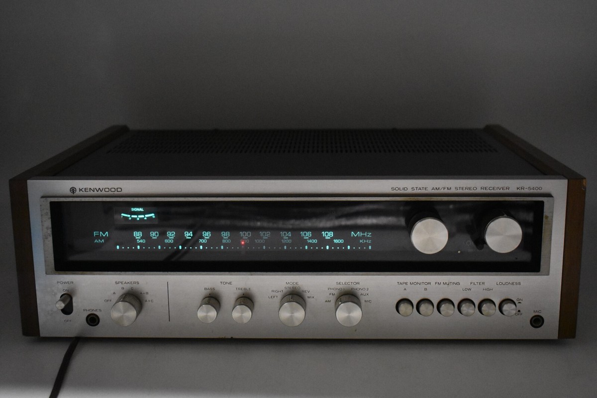 Kenwood KR-5400 Solid State AM/FM Stereo Receiver (1974-76) Walnut