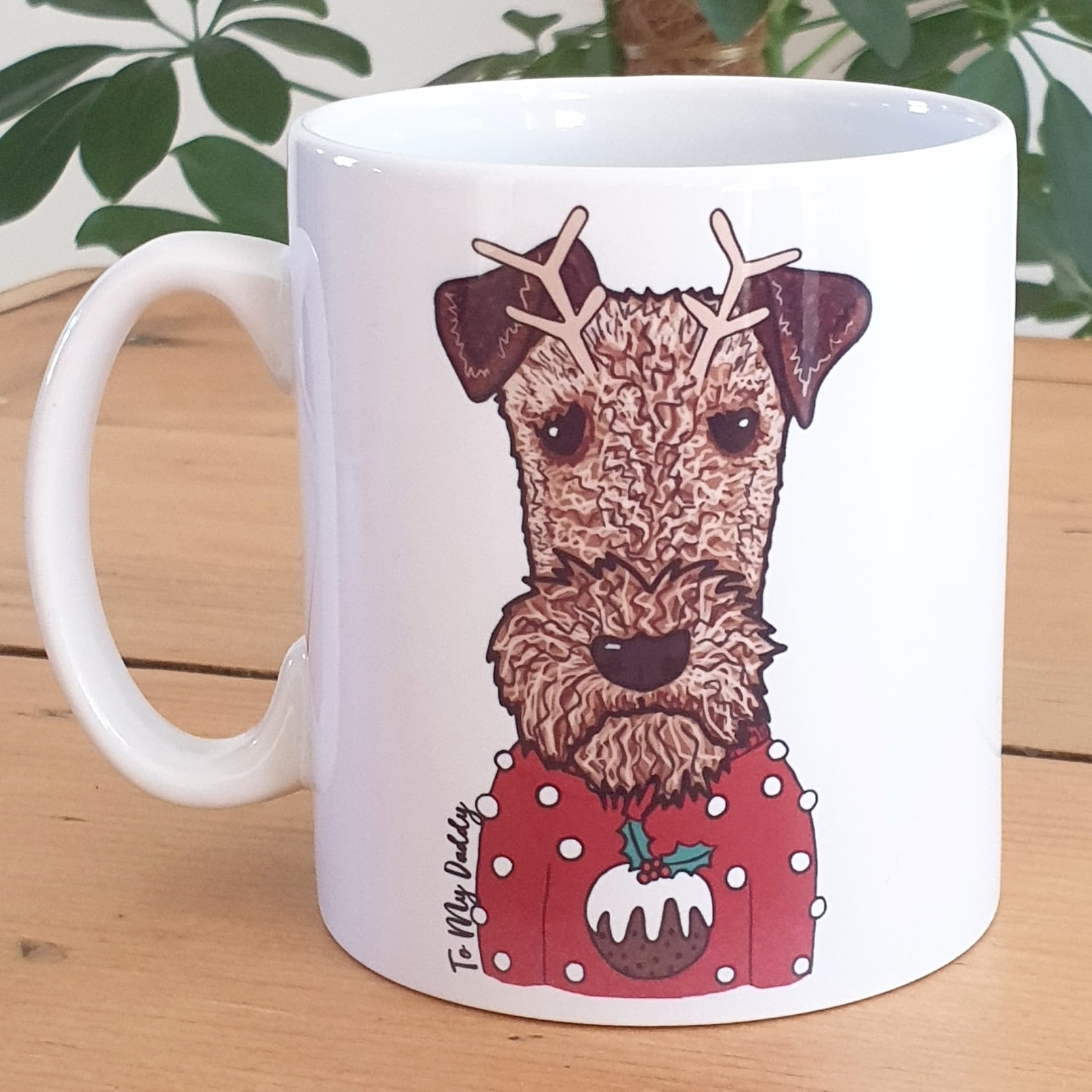 Personlised Christmas Mug Christmas Dog Mug Dog Illustration Mug Christmas Dog