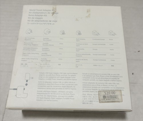 Apple World Travel Adapter Kit MB974ZM/B Complete Set in Original Box - Picture 2 of 3