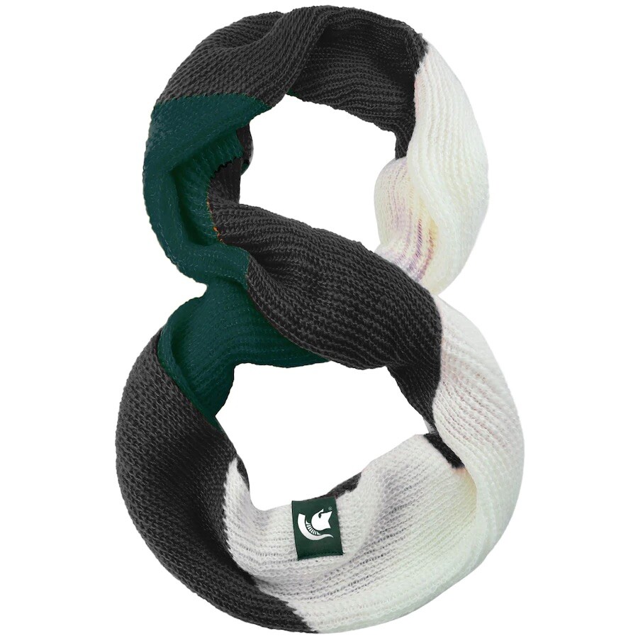 Color Block Fur Infinity Scarf Michigan State Spartans Women's Color Block  Knit Infinity Scarf By Foco