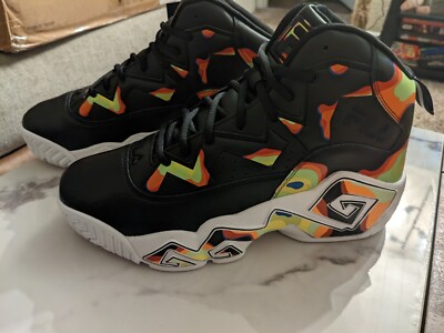 Fila Mens MB Jamal Mashburn Retro Basketball Shoes Black Red