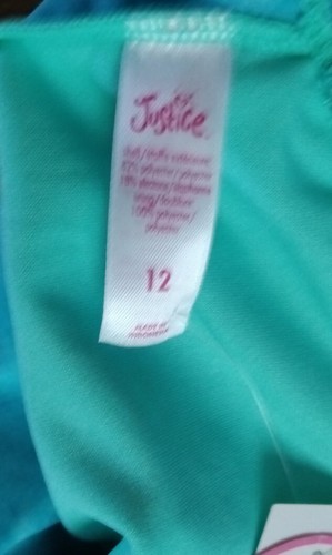 Justice Tankini Swim Suit Top Only no bottoms Sz 12 mermaid shimmer NWT - Picture 4 of 5