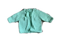 Hand Knitted Baby Green Jacket/Cardigan, Newborn chest measures 17 in. New