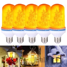 1-5X LED Flame Effect Fire Light Bulb E27 Simulated Flicker Xmas Party Decor kit