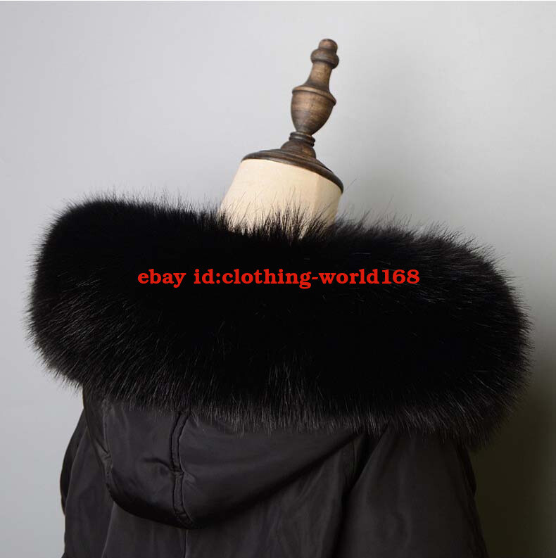 Big Soft Fox Fur Collar Faux fur Scarf Trim For Hood Winter Down