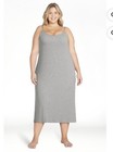 Joyspun Women's Med. Heather Gray  Midi Chemise W/Pockets Size 3X NWT — photo 2