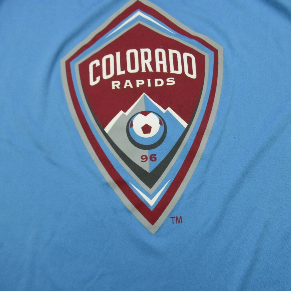 Camisa Colorado Rapids Para Hombres Pequeña Azul Manga Corta Cuello Redondo MLS Fútbol Foto 2 de 4