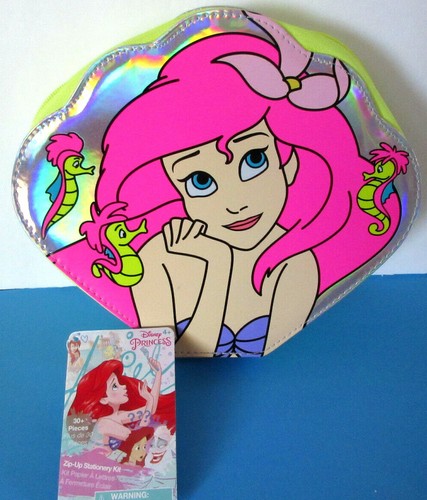 Neu Disney Little Marmaid Arielle Reißverschluss Schreibwaren Set