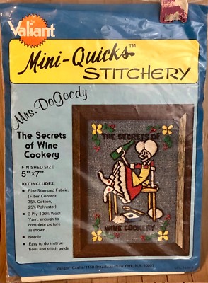 Vintage Valiant Mrs Dogoody The Secrets Of Wine Cookery Mini Quick s Stitchery 